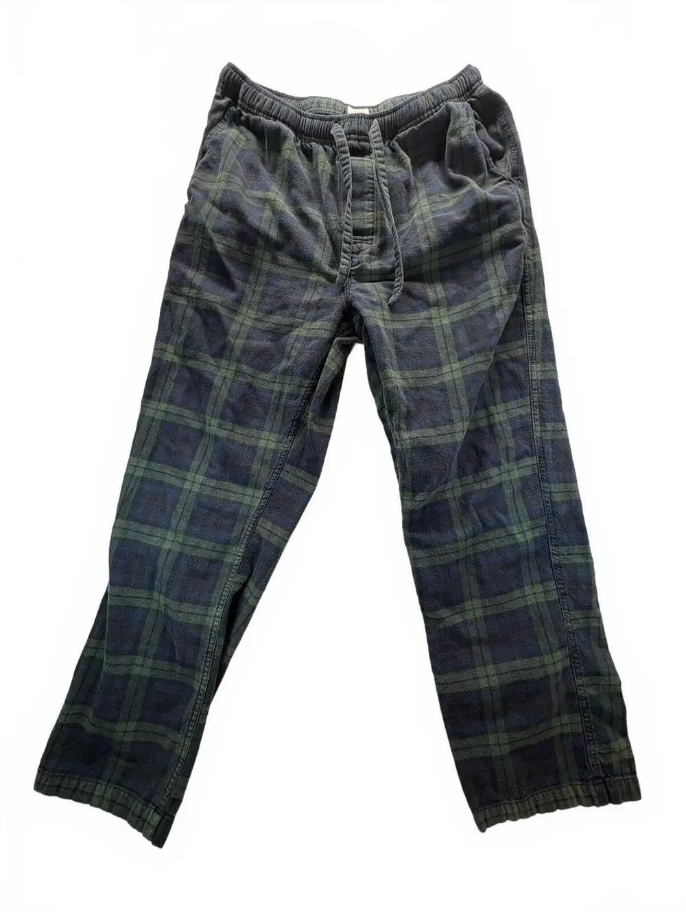 Eddie Bauer Men’s Flannel Plaid Lounge Pants Medium Blue Green Drawstring